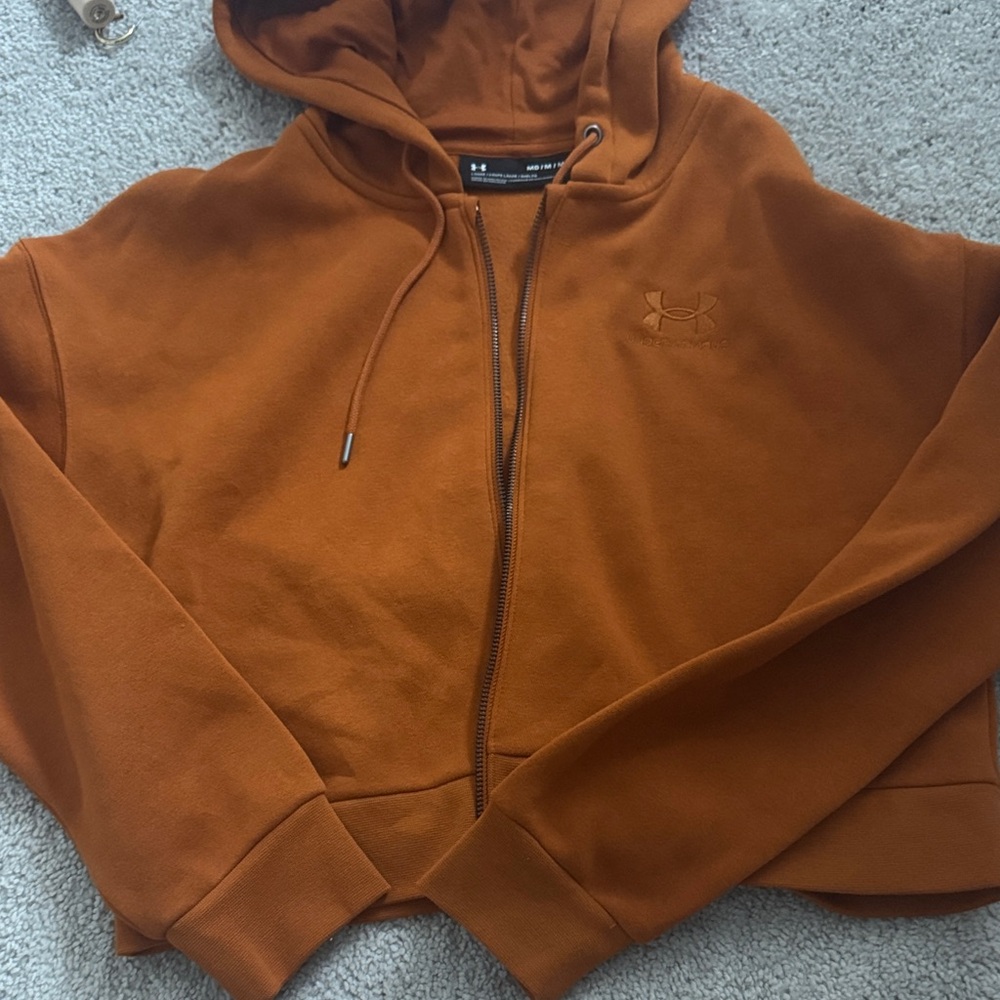 Under Armour Rust Orange Zip-Up Hoodie